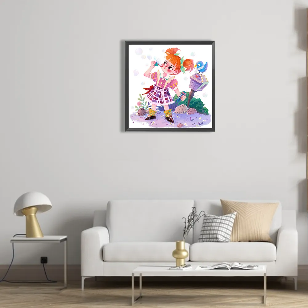 Full Round Diamond Painting 30*30cm - Little Girl