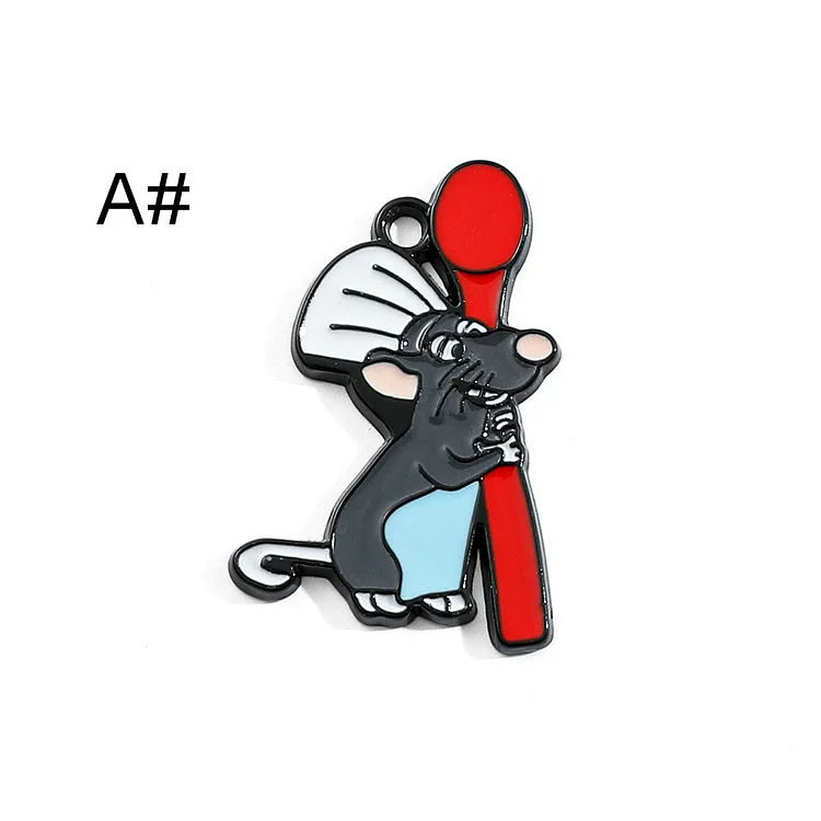 10/30pcs Cartoon Series character peripheral Charm Enamel Anime cuisine Rat King Charm Mickey Mouse Pendant Bracelet DIY Earring Necklace Key Chain Jewelry Accessories