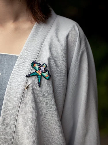 Handmade Embroidery Kite Brooch Swallow Kite Badge Retro Chinoiserie Gift