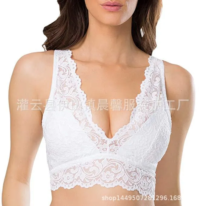 Churchf Direct Selling Slings Sexy Lace Bra No Steel Ring Multi-Colored Back Wrapped Chest Lingerie 9055