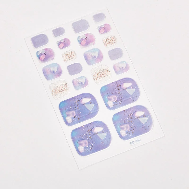 22 Tips/Sheet Full Cover Nail Stickers Designer Nail Decals Sticker For Nails Colorful Nail Stickers Nail Stickers Adhesive