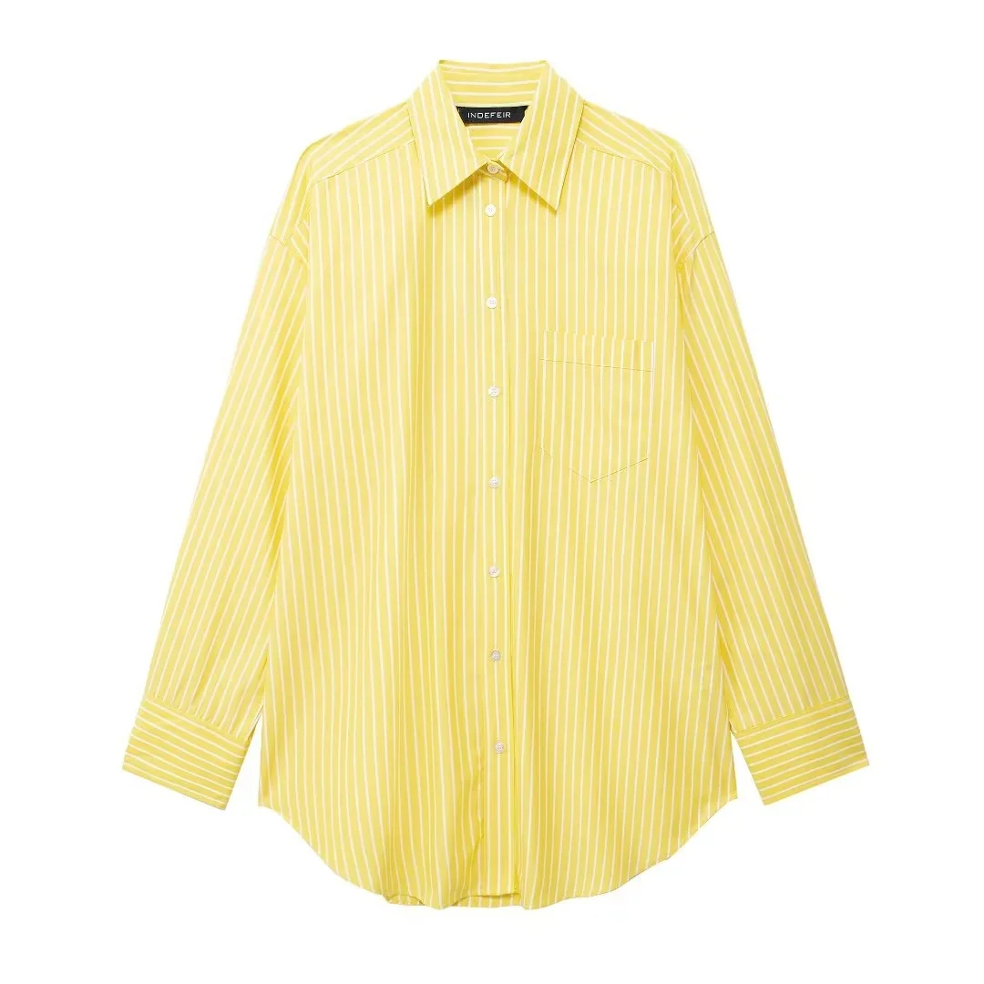 Nigikala Nigikala Spring New Striped Loose Shirt Simple With Long Sleeve Shirt Women 3217253