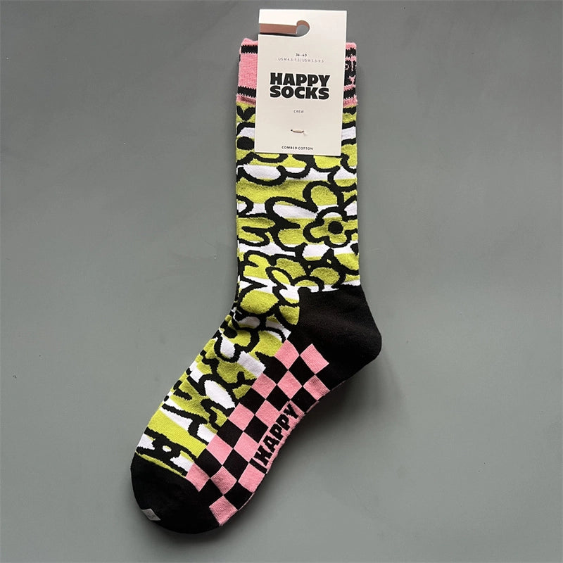 Women’s Vacation Minimalist Polka Dots Cotton Crew Socks A Pair