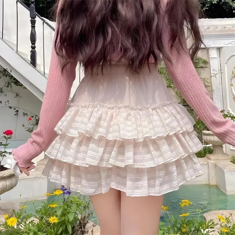 Brownm Ruffle Mini Skirt