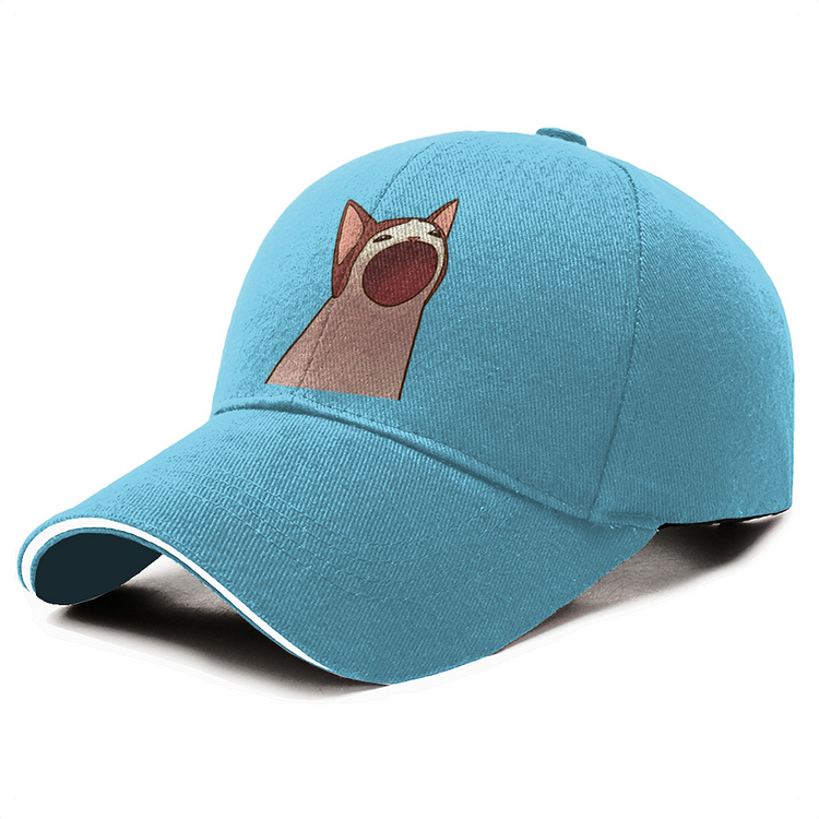 Pop Cat With Open Mouth, Cat Baseball Cap