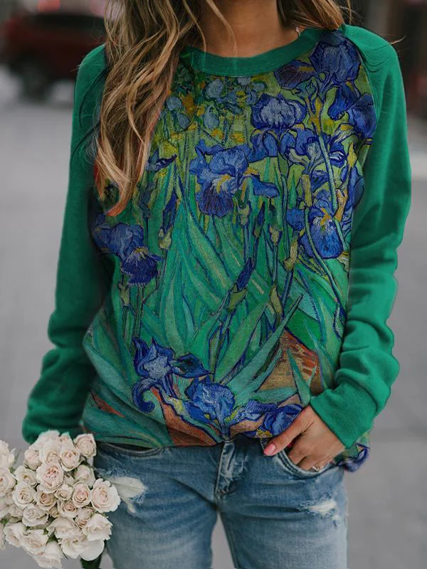 Irises Van Gogh Painting Casual Sweatshirt