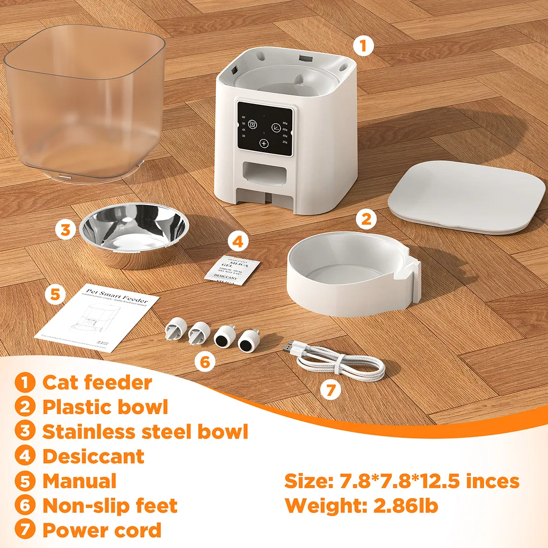 BEBANG 5.5L Automatic Cat Dog Feeder, Timed Precise Auto Feeder Programmable, Pet Food Dispenser for Cats and Small Medium Large Dogs
