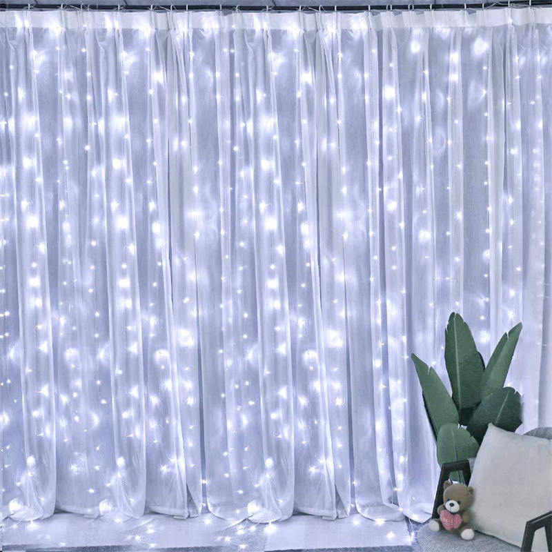 Tegooe USB Powered LED Curtain String Lights with Remote - 8 Modes