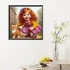 Vie d&rsquo;animaux de compagnie fille-plein diamant rond peinture-30 * 30cm