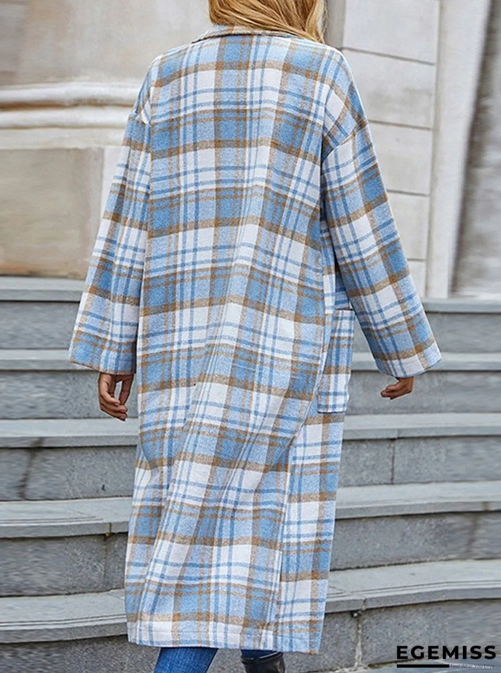 Casual Plaid Lapel Long Sleeve Outerwear | EGEMISS