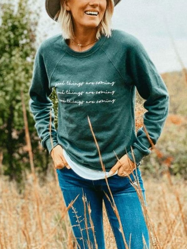 Retro daily set casual outdoor ladies sweatshirt