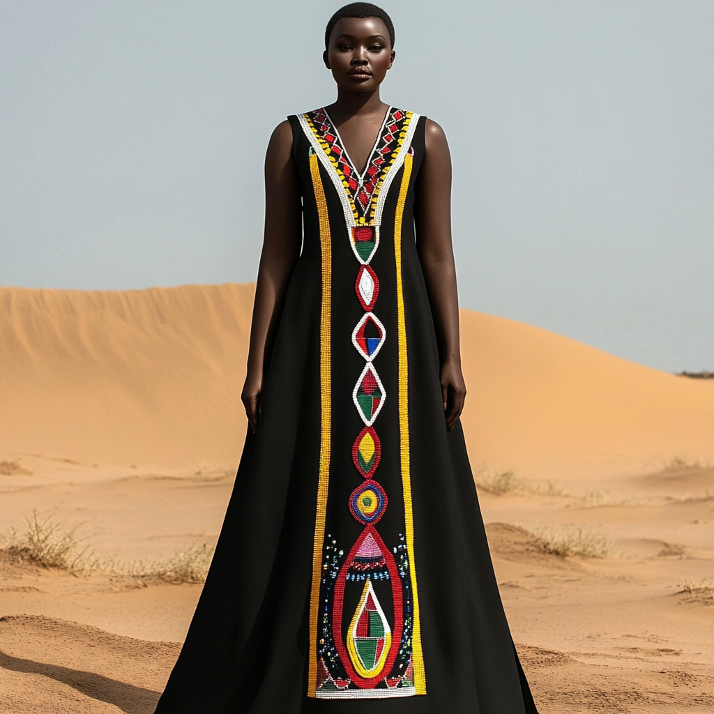 Vintage African Tribal Pattern Women's Dress