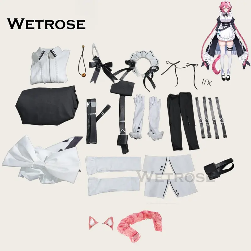 [Wetrose] Pre-Order Hololive EN Vtuber Raora Panthera Battle Maid Dress Cosplay Costume 
