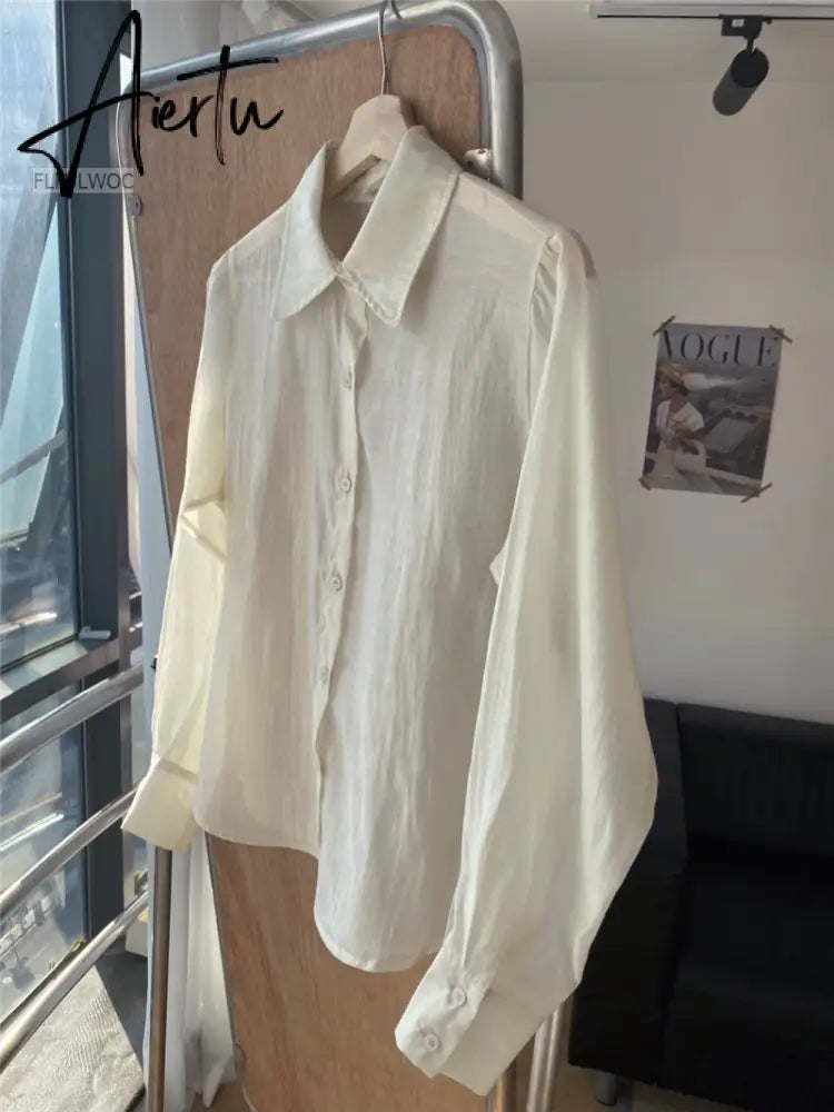 Aiertu New Design Japan Korea Style Chic Fenimine Vestidos Women Cute Outfits Ruffled White Shirt Dress Aiertu