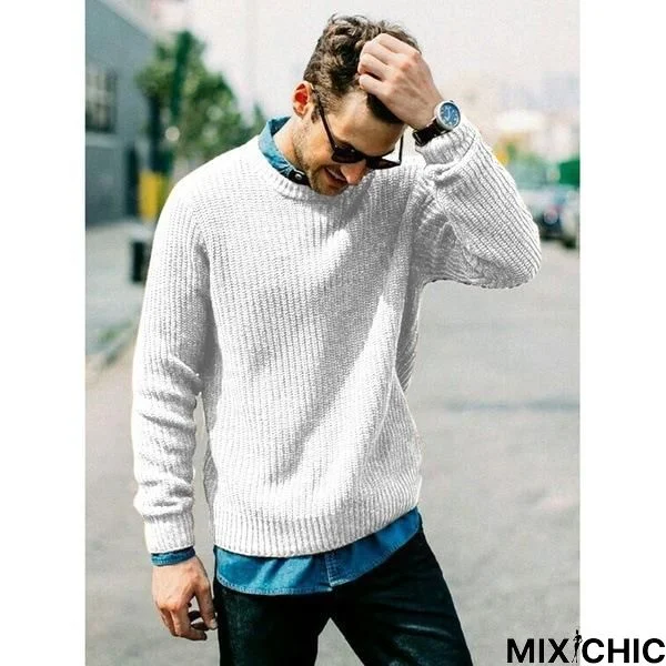 Men's Round Neck Knitted Sweater