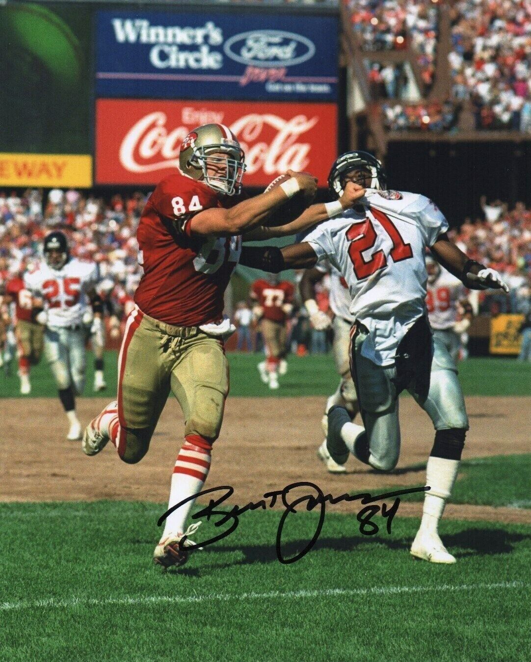 Brent Jones Autographed Signed 8x10 Photo Poster painting ( 49ers ) REPRINT