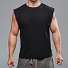 Gioiacombo&trade; Gilet sportivo fitness da uomo a spalla larga in cotone sciolto