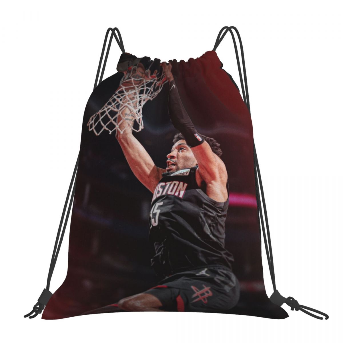 Houston Rockets Christian Wood Foldable Sports Gym Drawstring Bag