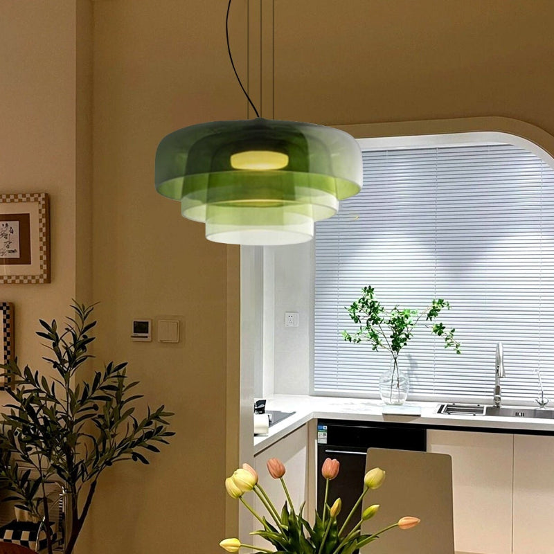 Large Triple Layer Glass Pendant Lights