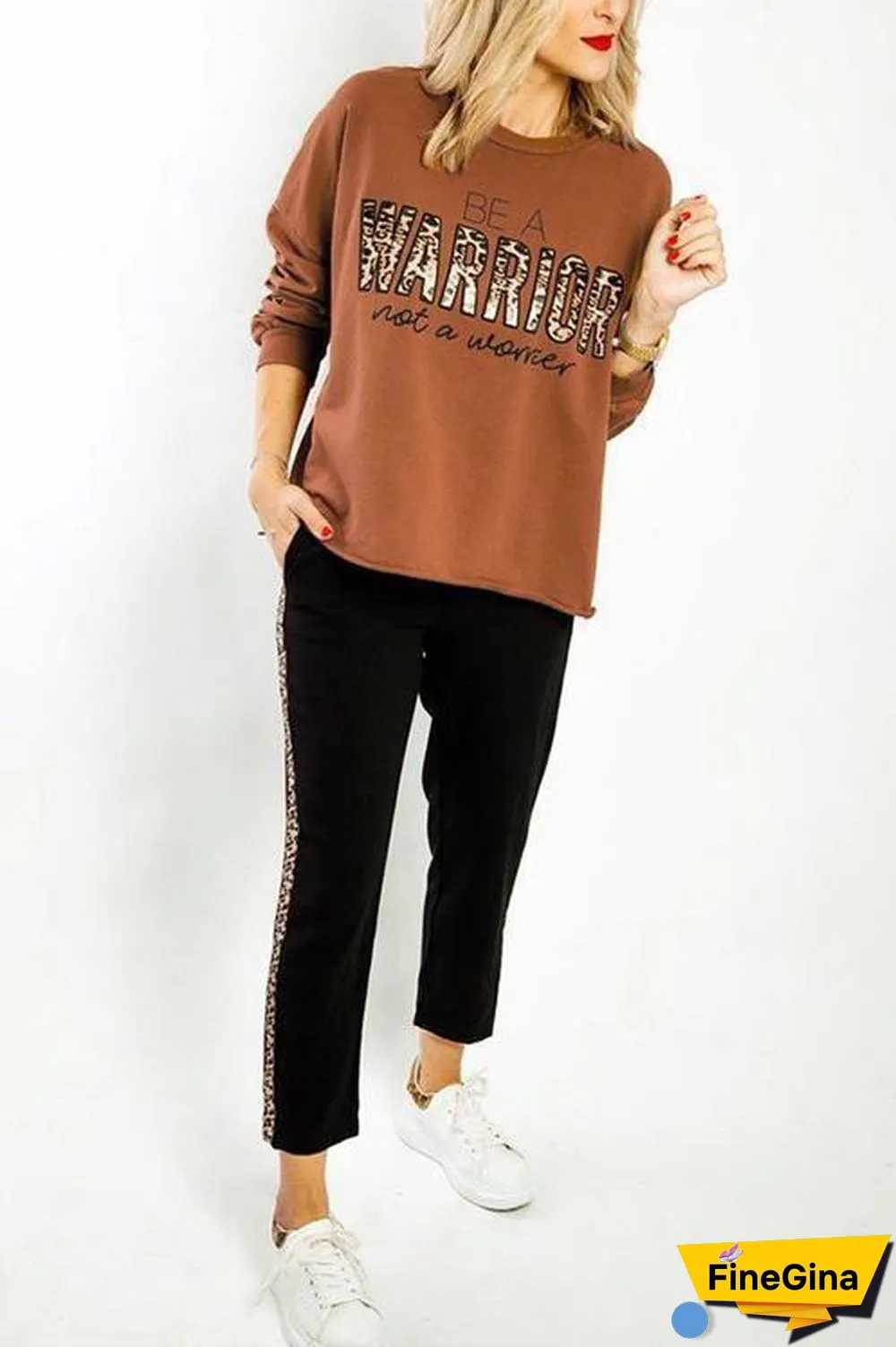 Solid Color Casual Letter  Hoodie