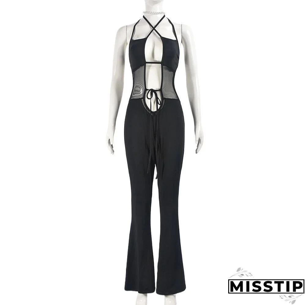 Women's Backless Slightly Flared Sexy Wide Leg Jumpsuits