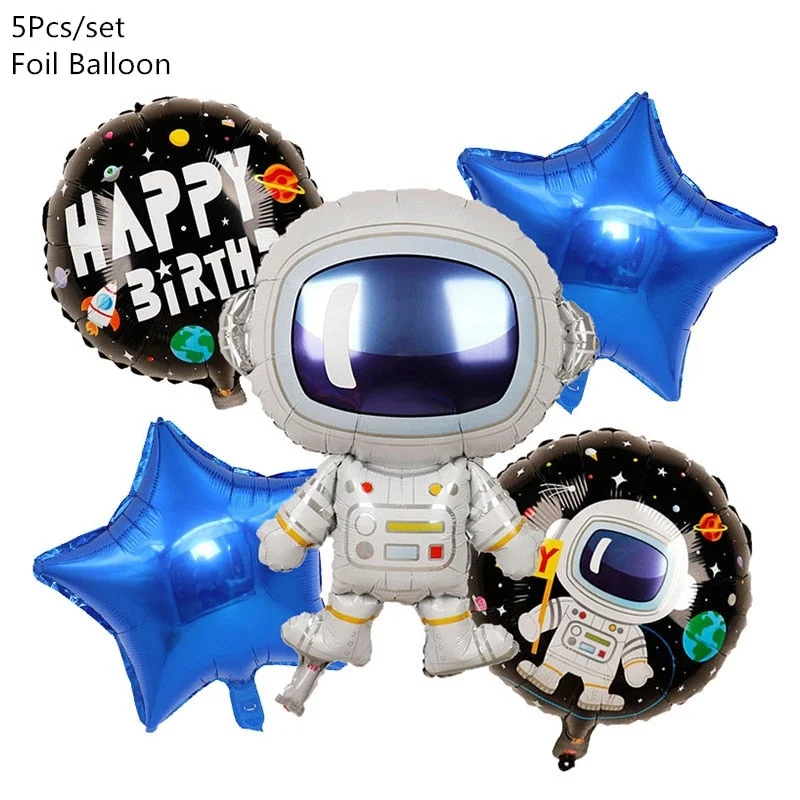 Outer Space Party Astronaut Rocket Ship Foil Balloons Galaxy/Solar System Theme Party Boy Kids Birthday Party Decoration Favors