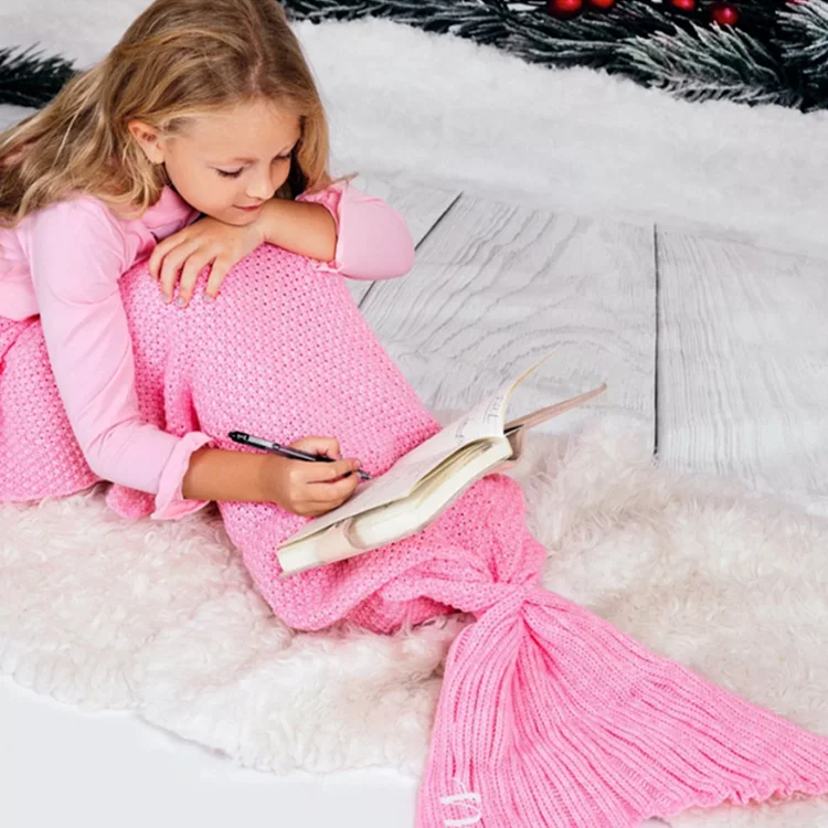 Personalized Embroidery Mermaid Tail Blanket 