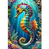(Big Size)Seahorse - 11CT Stamped Cross Stitch - 40*60cm - Animal