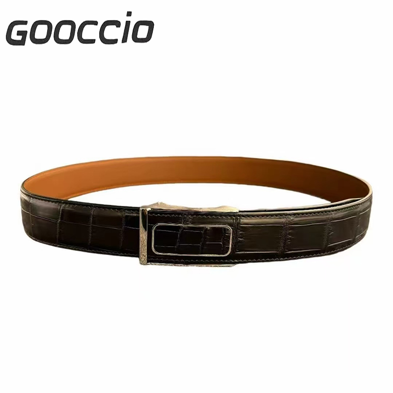 SV185 Handmade Crocodile Leather Belt For Men  GOOCCIO   