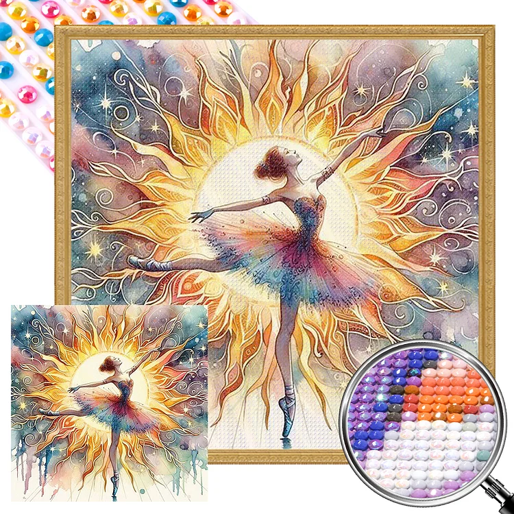 Ballet Girl 40*40CM (Canvas) Full AB Round Drill Diamond Painting gbfke
