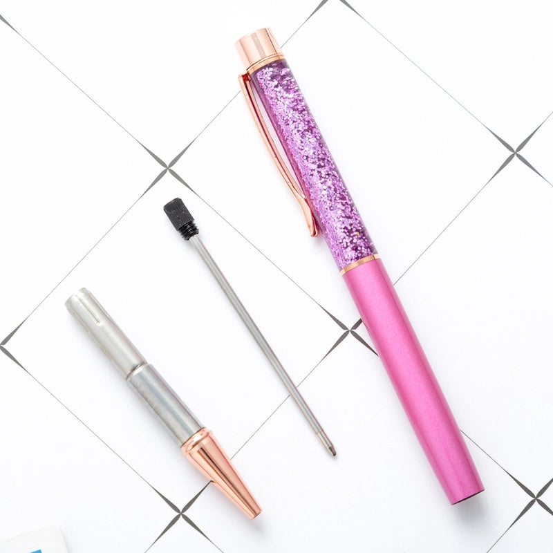 Fashion Creative Quicksand Oil-filling Colorful Gold Powder Ballpoint Pen