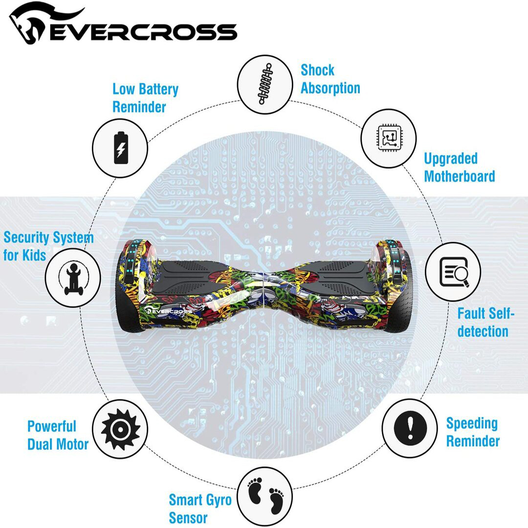 EVERCROSS Hoverboard & Hoverkart XP9KT, 6.5" Self Balancing Scooter