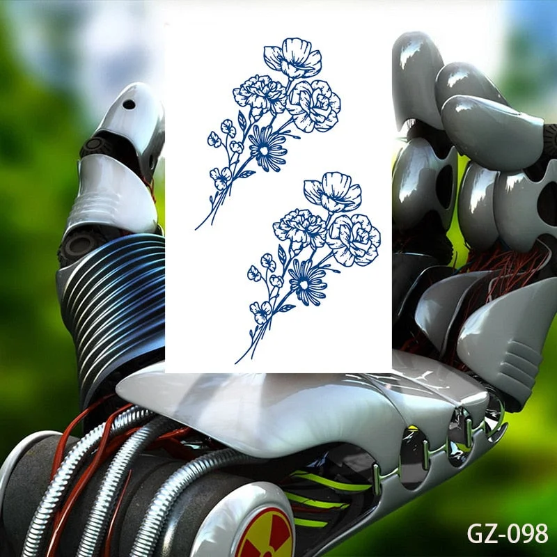 Temporary Waterproof Tattoos Stickers Creative Necklace Flowers Juice Ink Lasting Sexy Girls Arm Neck Waist Buttocks Fake Tatoo