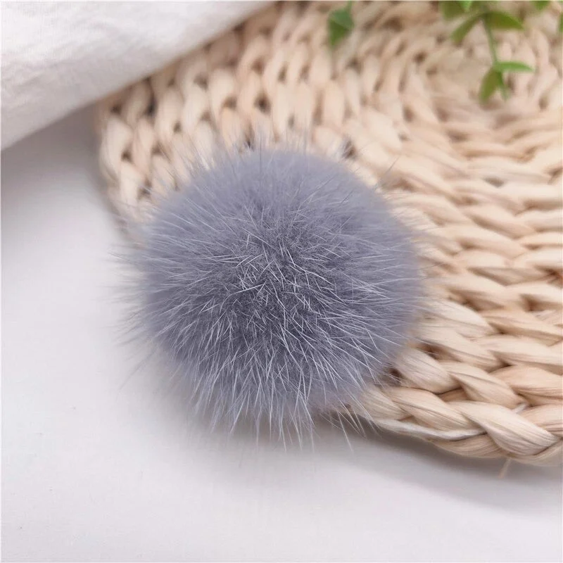 Fluffy Faux Fur Ball Pompom Brooch Collar Pins