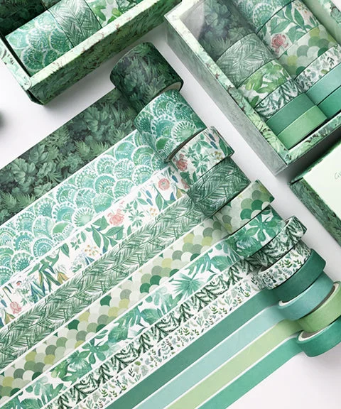 12 Rolls Summer Mint Washi Tape Set-Himinee.com