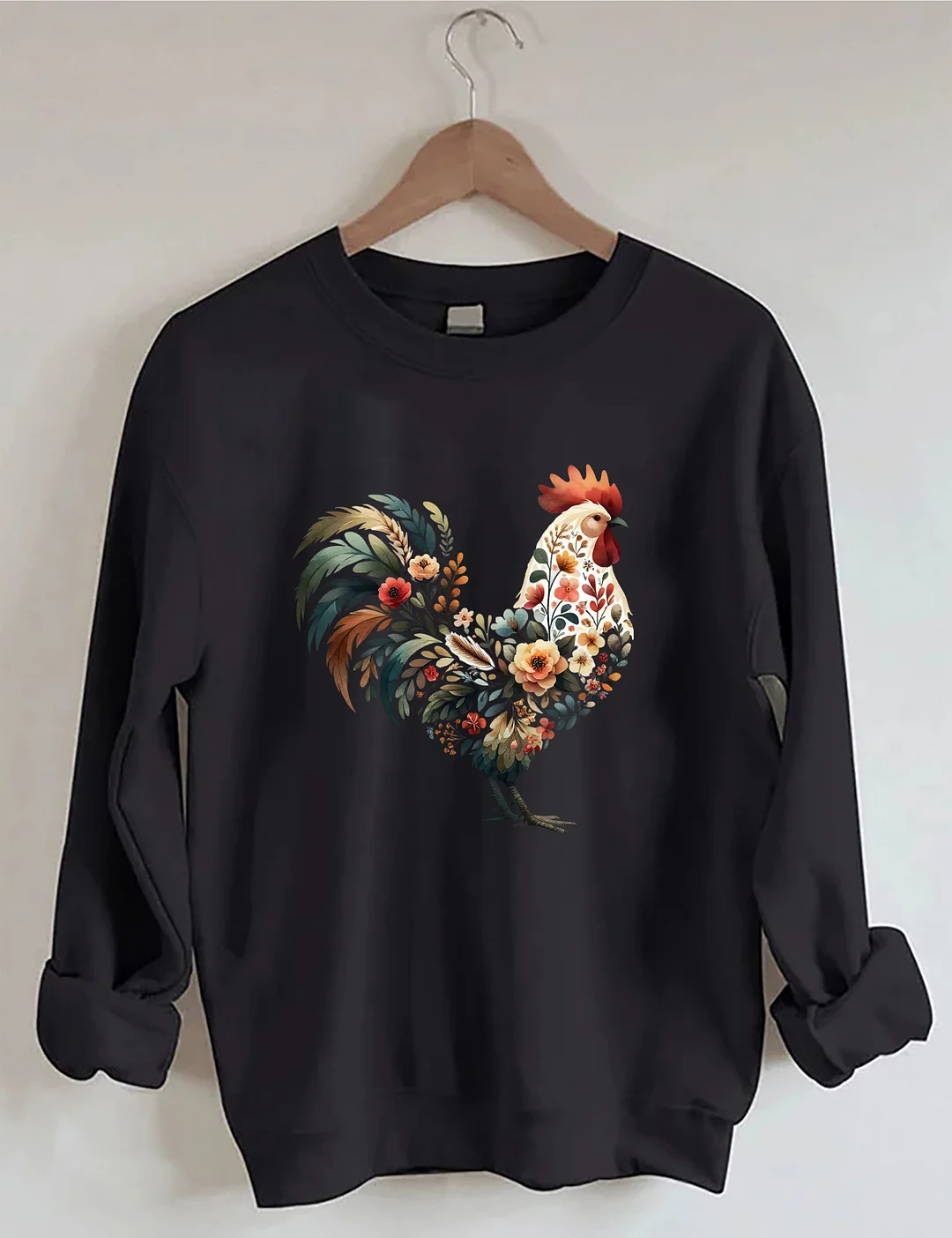Floral Rooster Sweatshirt