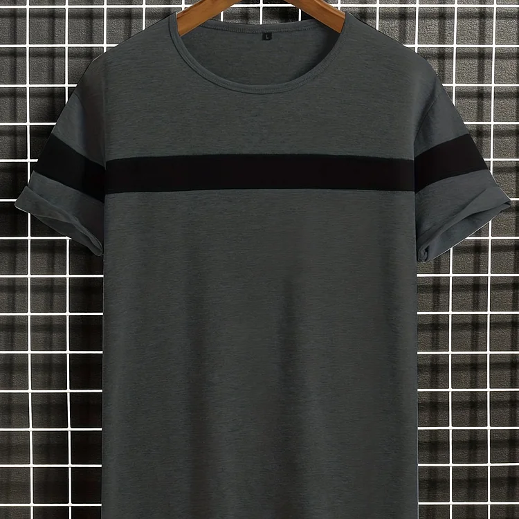 CAMEL COUPONS Mens Casual Color Block Short Sleeve Crew Neck Regular Fit T Shirt Tee Tops