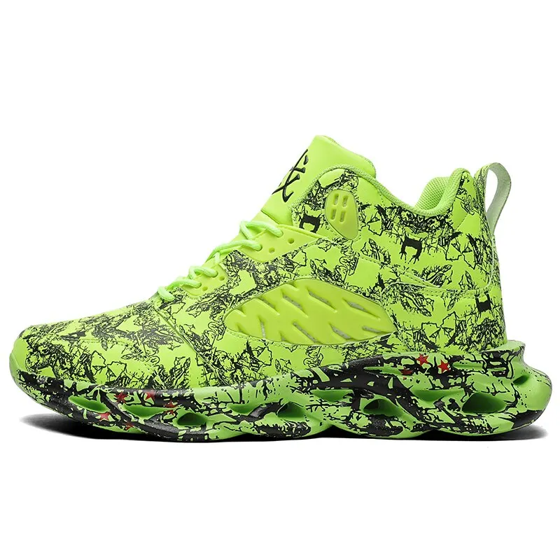 New Men Sneakers Outdoor Graffiti Men Non-slip Basketball Shoes Mesh Breathable Men's Casual Shoes Male Sport Jogging Shoes