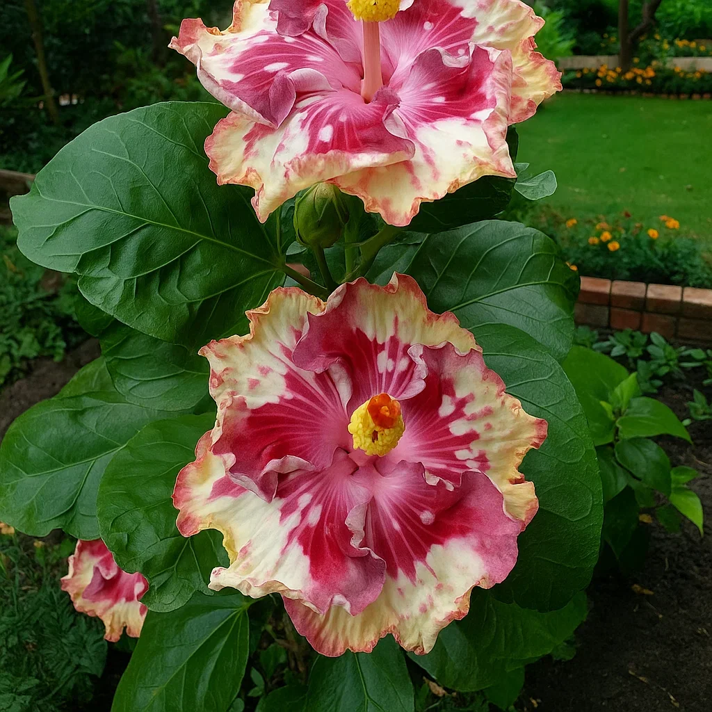 Red wine glass-Double Hibiscus Bulbs