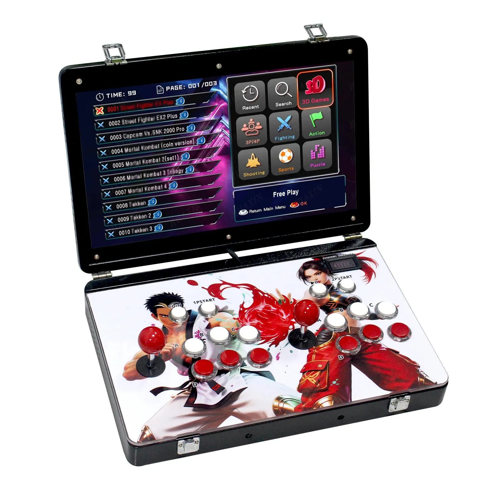 9800 in 1 Hand-held Portable Selected Arcade Game Console 17.5-inch HD Screen Dual Players Box DX, Retro Video Game Machine Search/Hide/Save/Load/Pause Games 9800 in 1 Hand-held Portable Selected Arcade Game Console 17.5-inch HD Screen Dual Players Box DX, Retro Video Game Machine Search/Hide/Save/Load/Pause Games