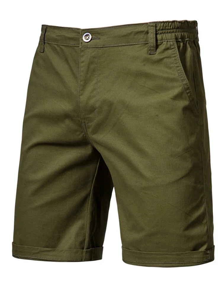 Men's Straight Slim Solid Color Casual Shorts