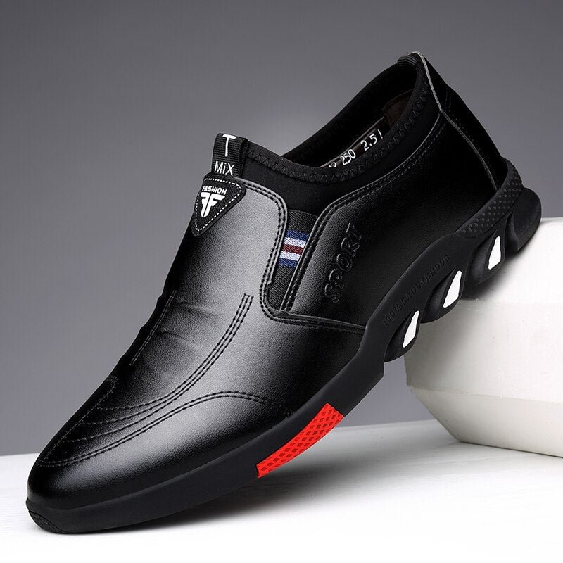 Men's Leather Shoes Casual Soft-Soled Non-Slip Breathable All-Match Footwear