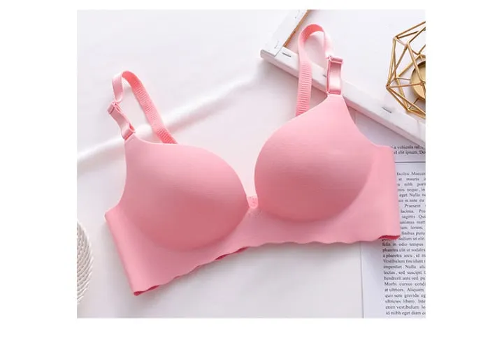 Sexy One-Piece Bra Women Wireless Breathable Underwear Gather Push Up Simple Lingerie Seamless Bralette Candy Color нижнее белье