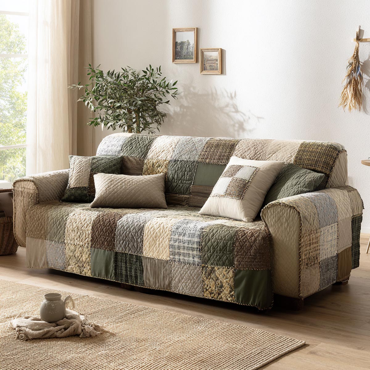 Rustic Haven Quilted Sofa Cover NCU0DV9206 everthome