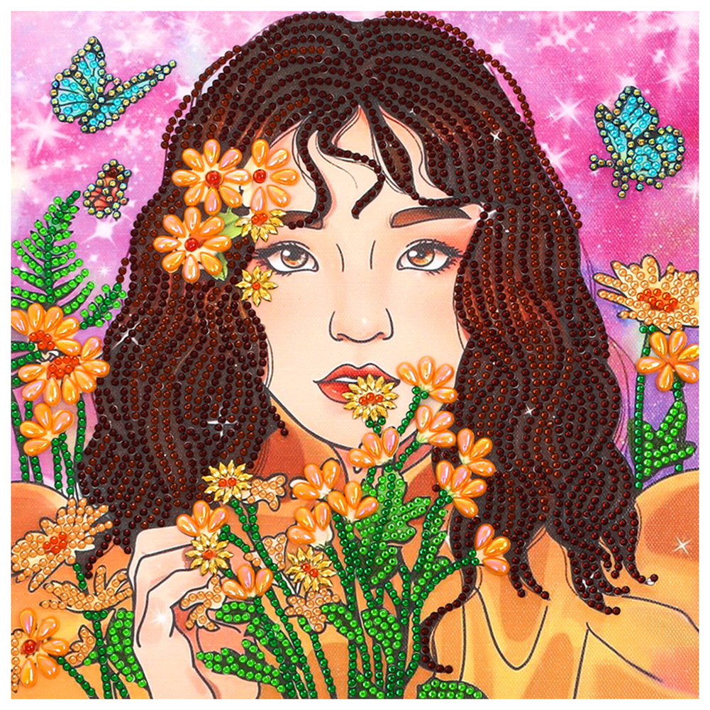 

Girl and Butterfly - Special Shaped Diamond Painting - 30*30CM, 501 Original
