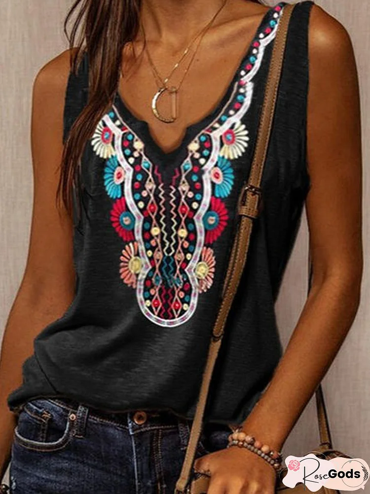 Tribal Shift Holiday V Neck Shirts & Tops