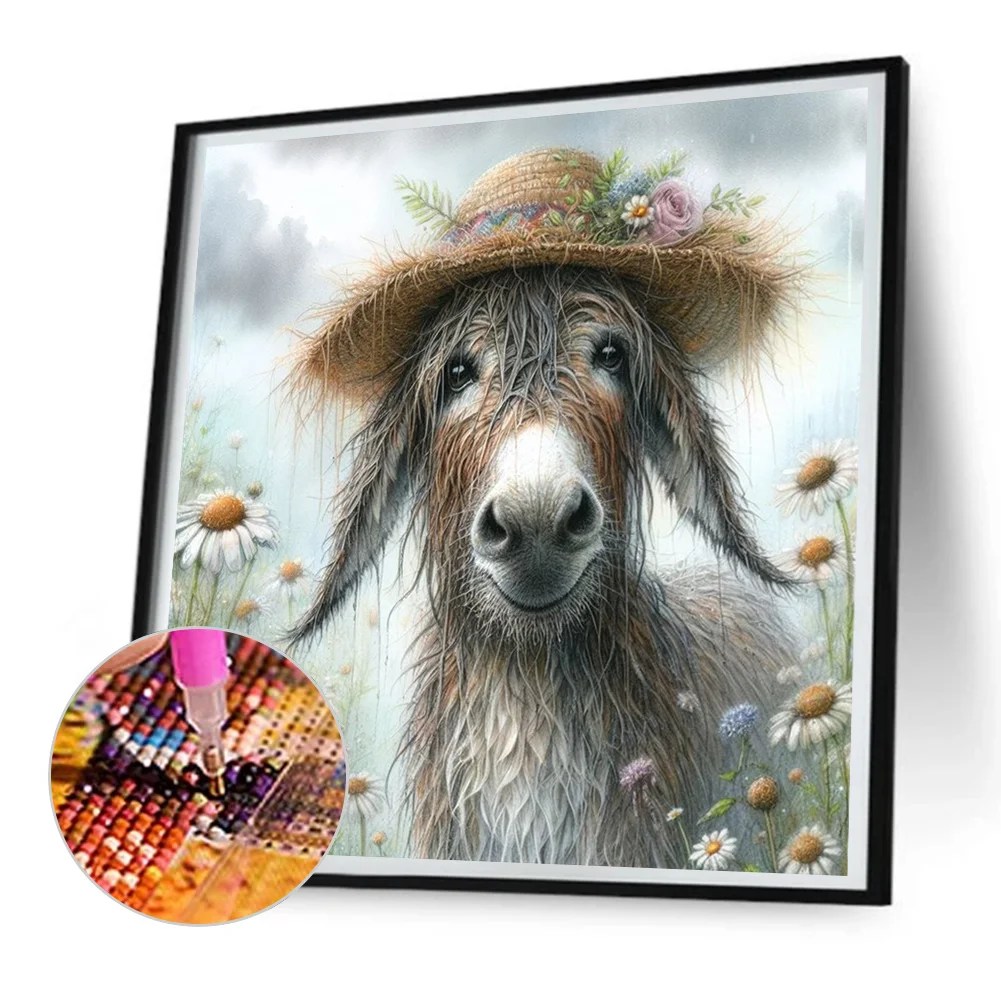 Diamond Painting - Full Round Drill - Donkey(Canvas|30*30cm)