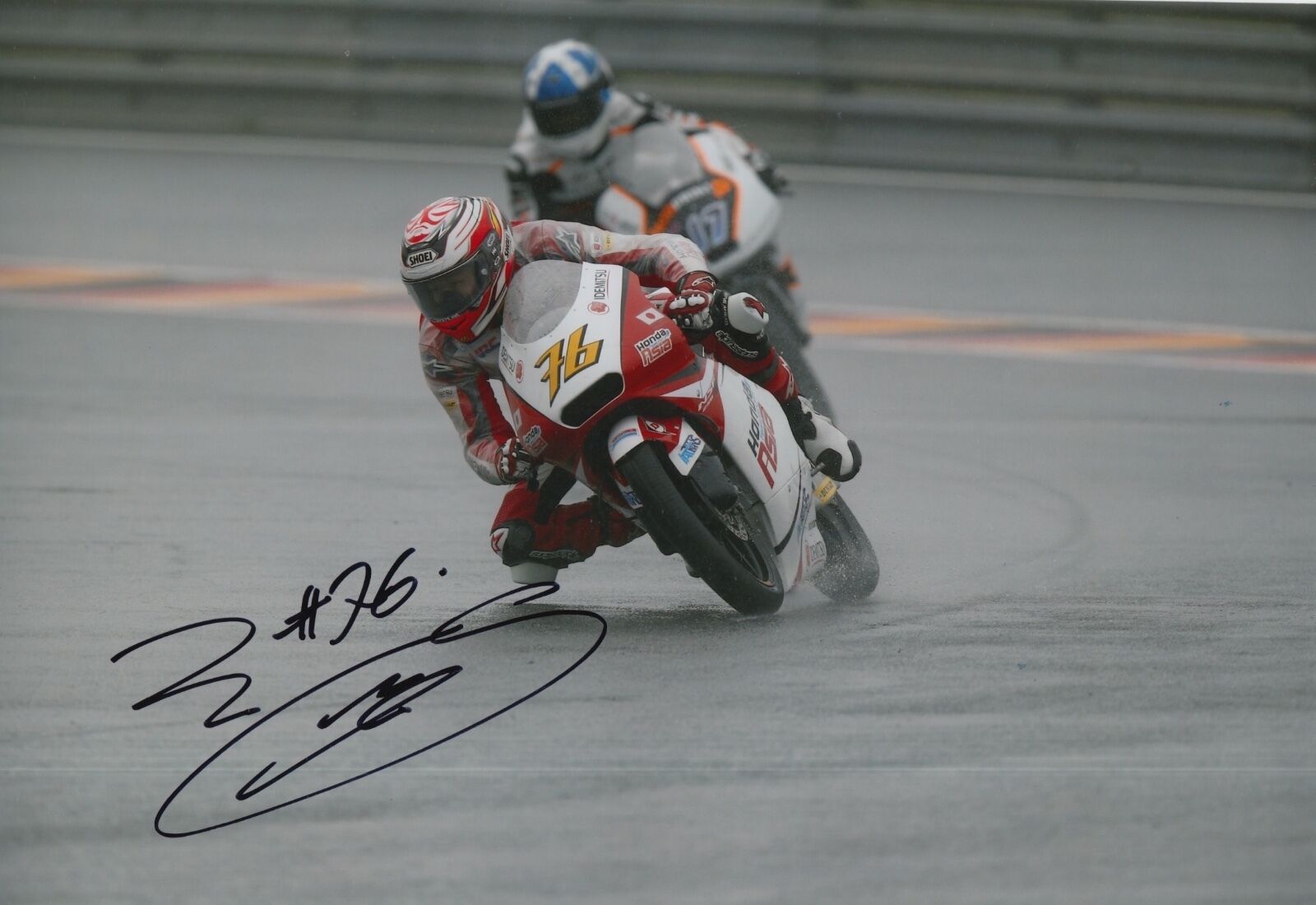 Hiroki Ono Hand Signed 12x8 Photo Poster painting Honda Team Asia Moto3 2016 MOTOGP 2.