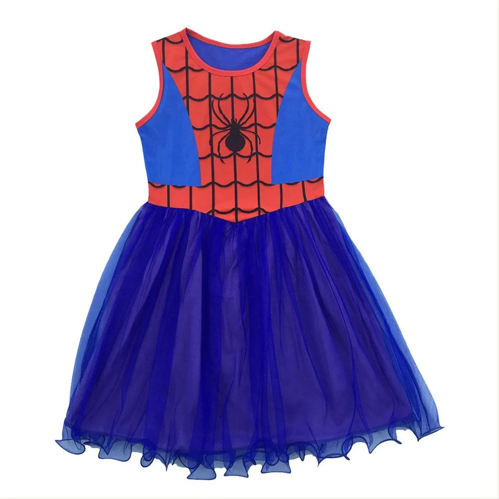 Girls Halloween Spider-man Tutu Dress Birthday Role Play Costume