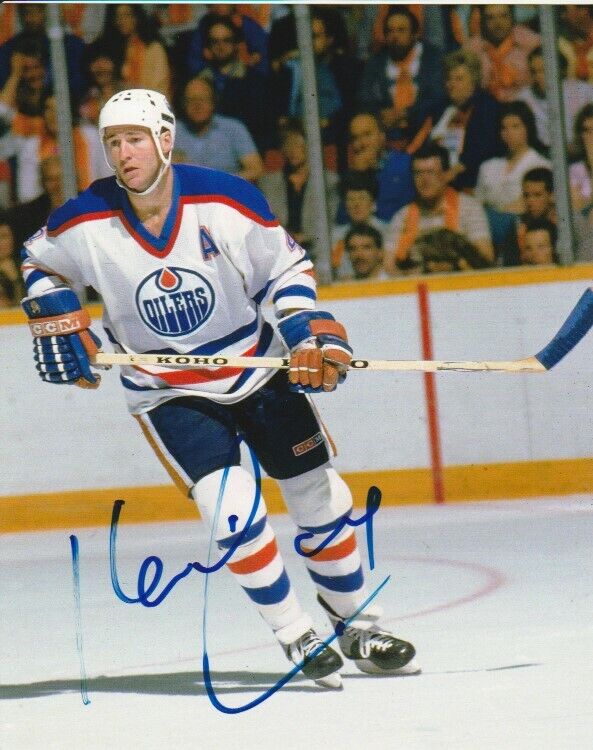 VINTAGE KEVIN LOWE SIGNED EDMONTON OILERS 8x10 Photo Poster painting! HHOF Autograph